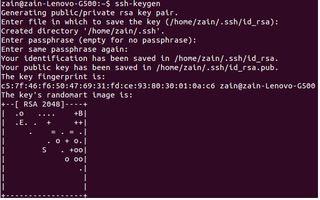ssh keygen outout 